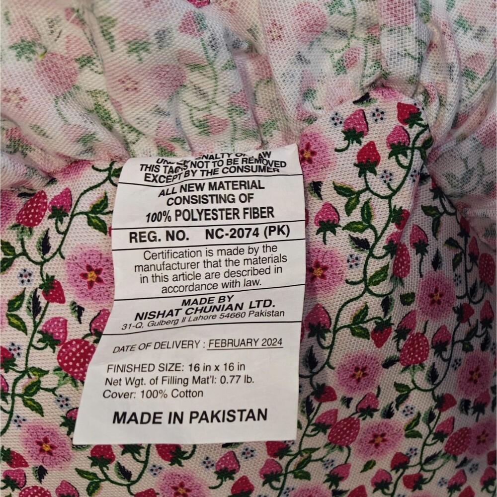 NEW Cath Kidston Strawberry Heart Pillow Ruffle Cotton Cover Toss Throw NWT Pink - Picture 10 of 11